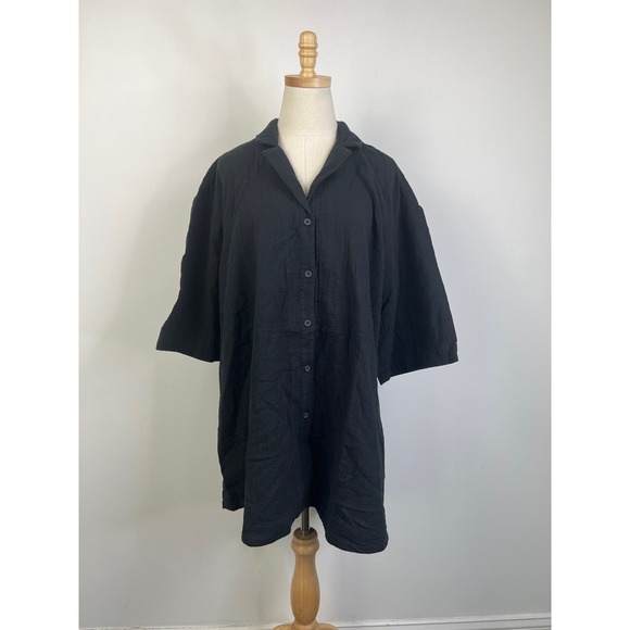 MADEWELL Black light spun Isla mini gauze coverup shirt dress NWT Size Medium - Picture 9 of 10